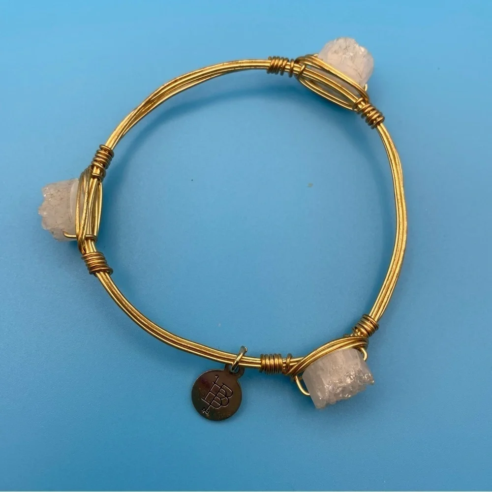 Bourbon and Bowties White Druzy Bangle
